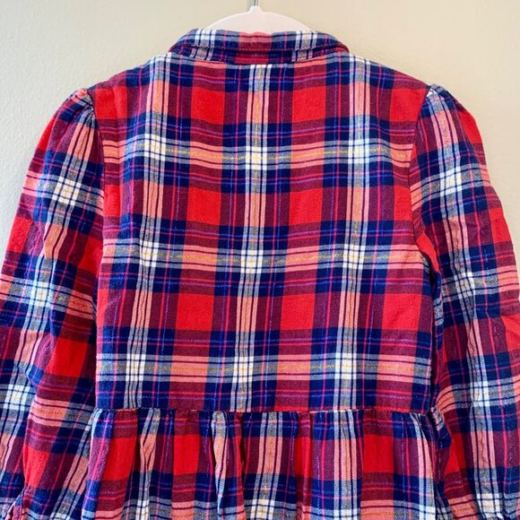 MINI BODEN Plaid Dress Girls 5-6 5T 116cm Cozy Cotton Holiday Tartan Winter - Picture 4 of 7